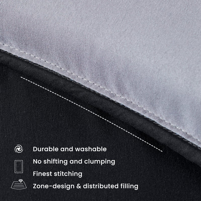SLEEP ZONE Comforter Duvet Insert, Queen Size Quilted Reversible Comforters, Soft All Season Duvet, Down Alternative Breathable Bedding with 8 tabs, 2 Sides Black Gray 88 x 88 Inches - Image 5